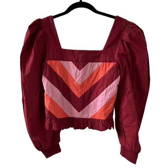 Anthropologie Love the Label Puff Sleeve Smocked Shirt - Picture 5 of 11